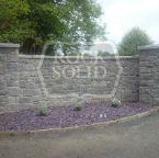 Silver grey cut granite stone entrance