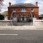 Park Avenue, granite wall with red brick detail and granite capping