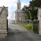 Whitechurch Church Rathfarnham, stone wall and stone piers rebuilt